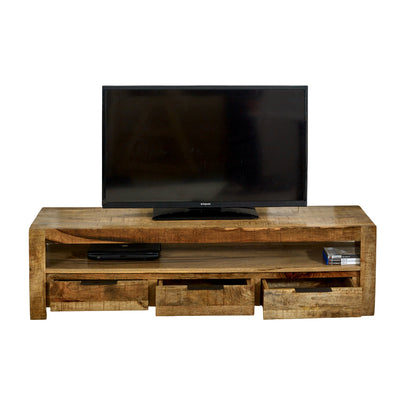 Merlin Mango Wooden Large TV Stand With 3 Drawers