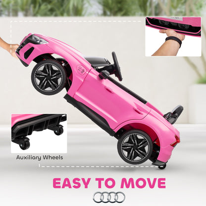 HOMCOM Audi Licensed 12V Kids Electric Ride-On, with Remote Control, Suspension System, Lights, Music, Motor - Pink