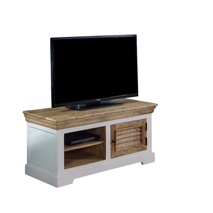 Bianco Solid Mango Wood Small Tv Cabinet White