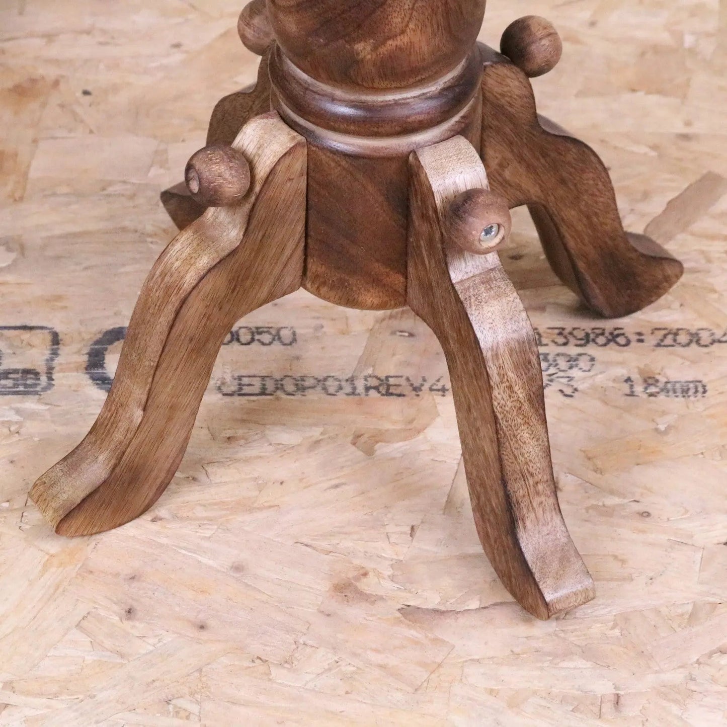 Manka Round Wooden Pedestal Side Table