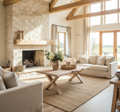 Maya Live Edge Chunky Coffee Table X Cross Legs