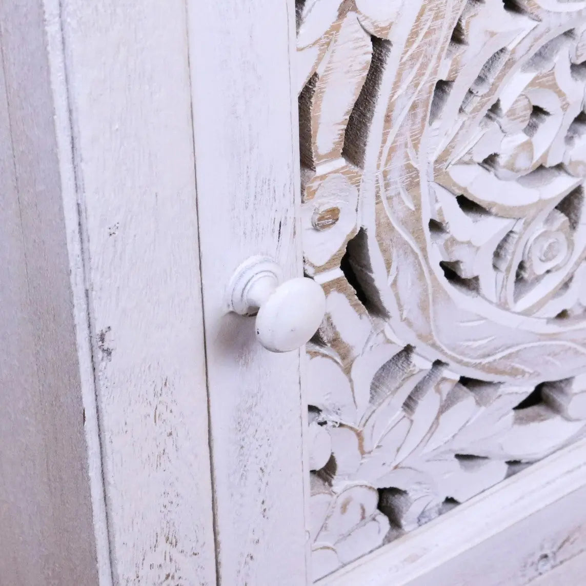 Mehira Mango Wood Bedside Cabinet Antique White