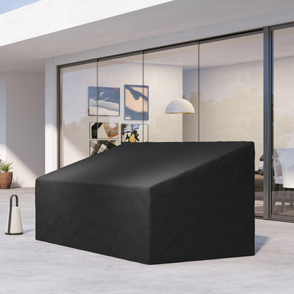 Outsunny 600D Oxford Cloth Furniture Cover, 3 Seater Sofa Protector for Garden Patio, Outdoor, Waterproof, Black, 218 x 111 x 63-101 cm