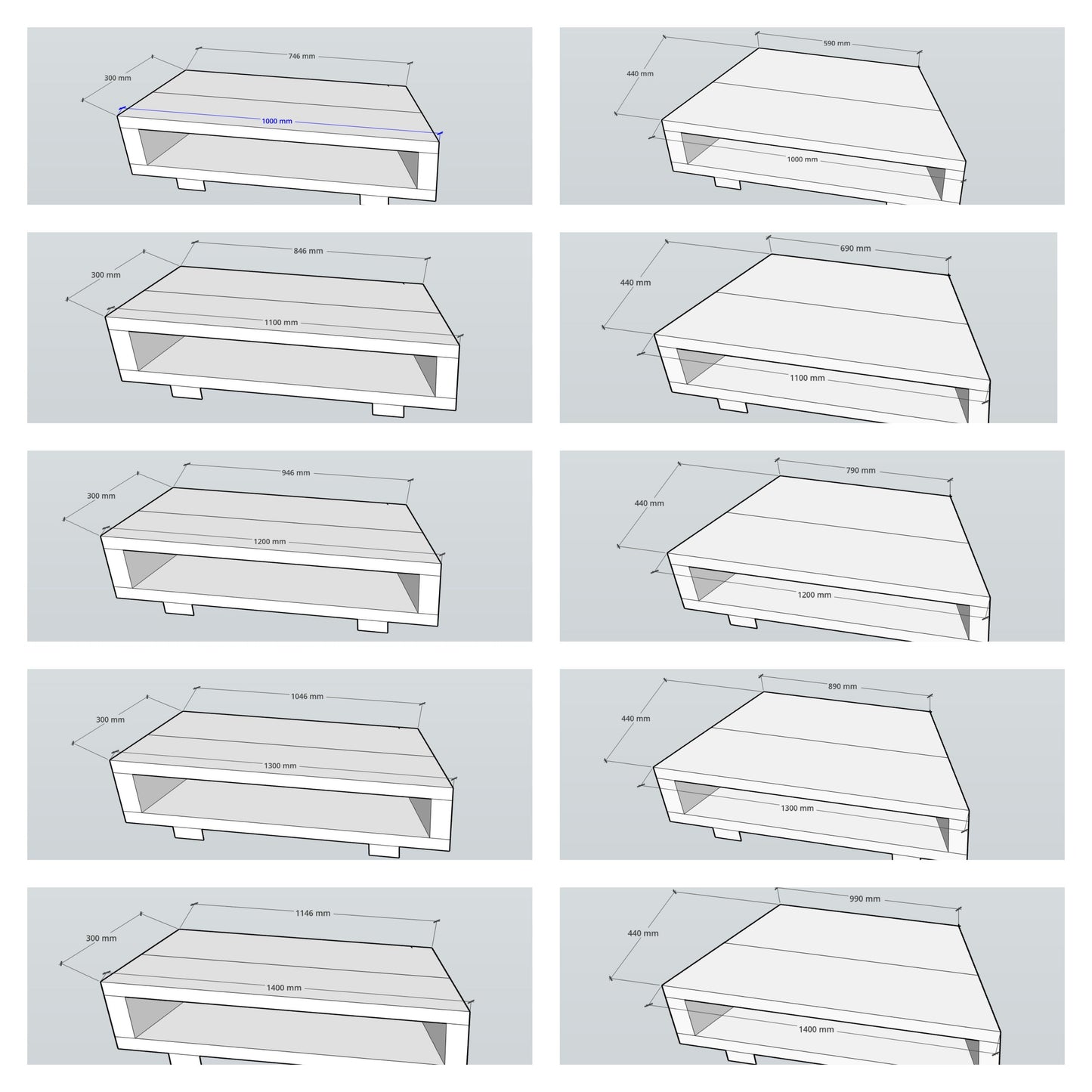 Corner Solid Wood Tv Unit / Solid Wood / Rustic