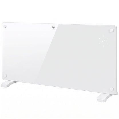 HOMCOM Smart Panel Heater Wall Mounted Freestanding, Electric Heater with Weekly Timer, Open Window & Anti-Frost, 2000W, White