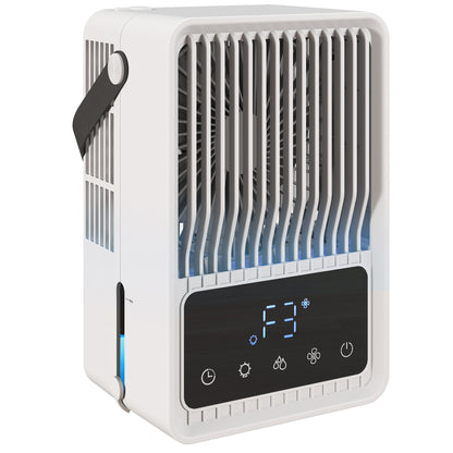 HOMCOM Portable Air Conditioner, 4-in-1 Mini Air Cooler with 3 Wind Speed, 2 Mist Mode, 7 Colour RGB Light, Black