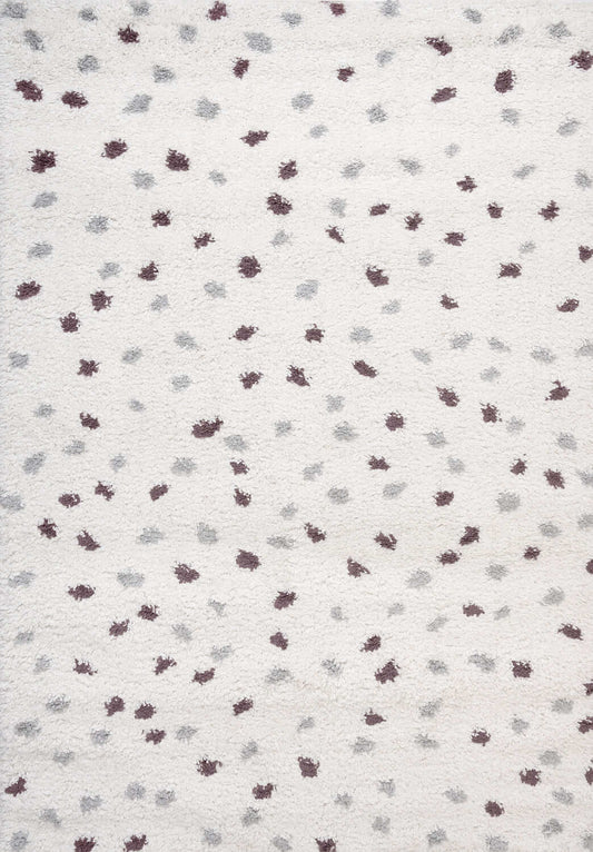 Moodi Shaggy Grey/Purple Plumetis Rug