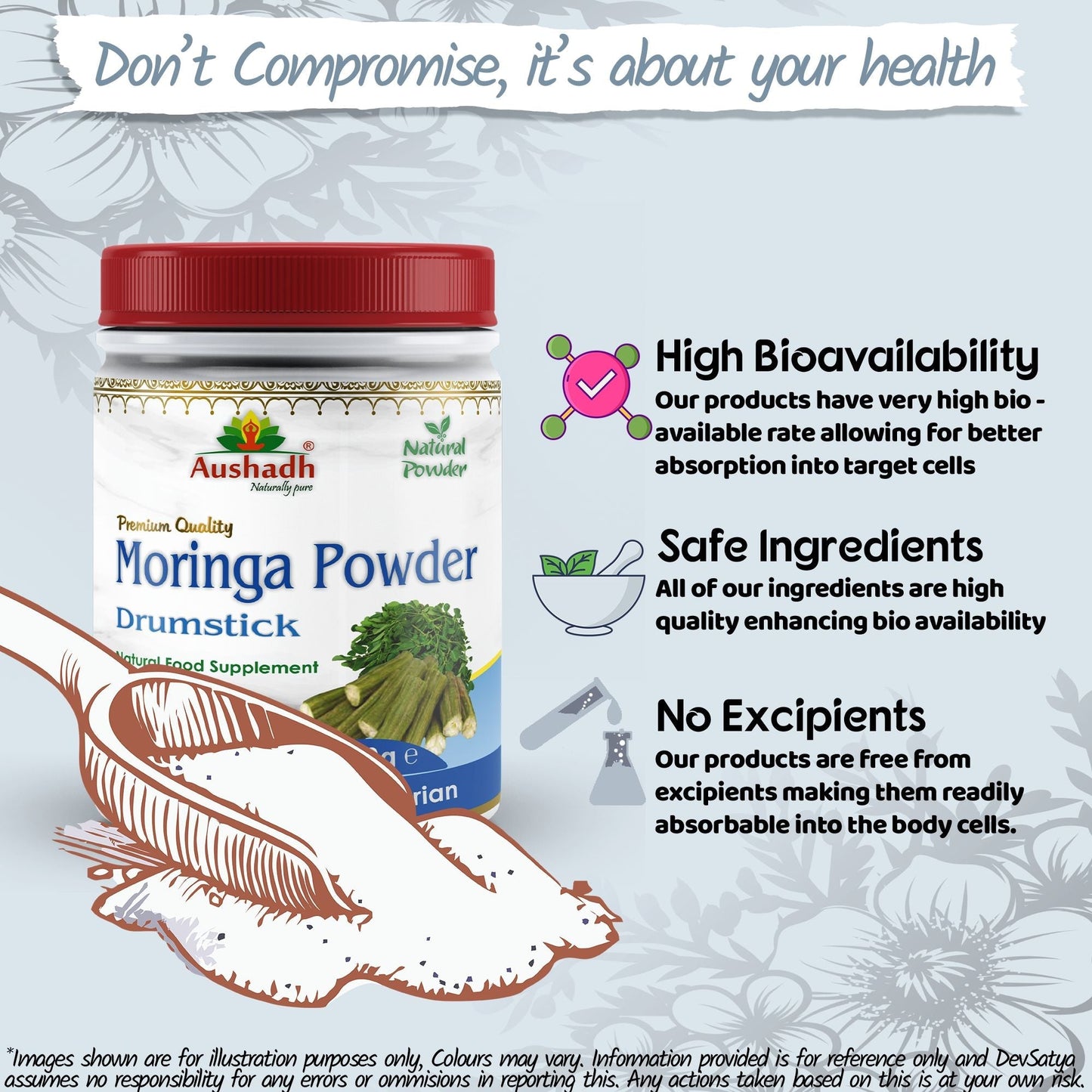 Aushadh Moringa Powder 100 gram - Daily Vitality Support