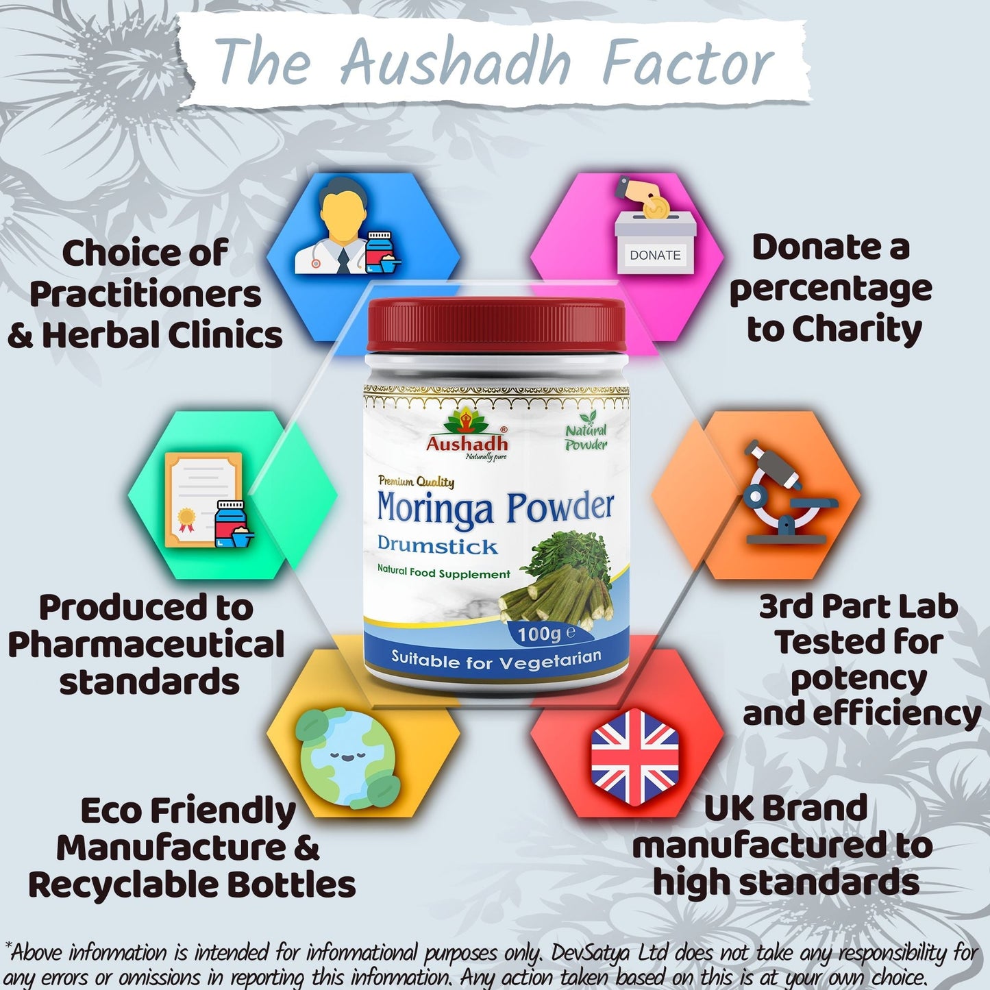 Aushadh Moringa Powder 100 gram - Daily Vitality Support