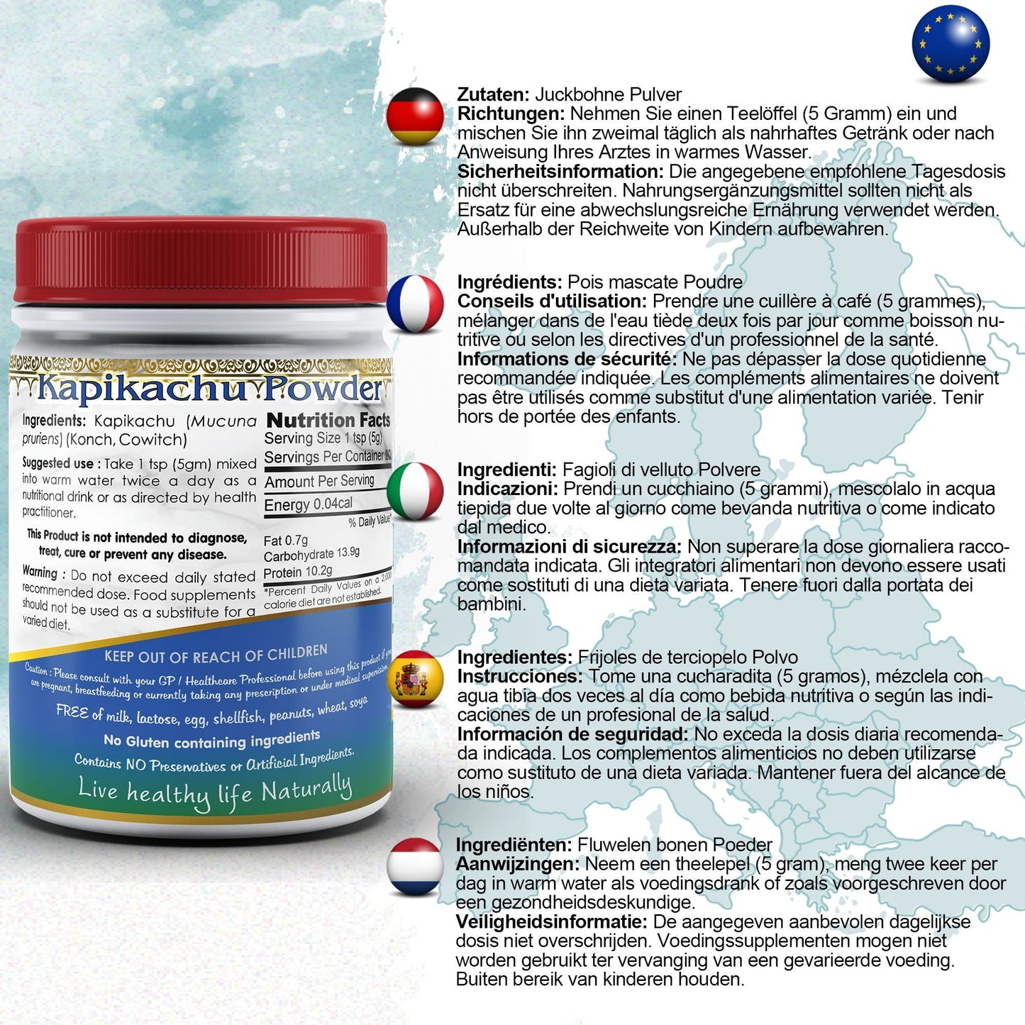 DivyaHerb Mucuna Pruriens Powder 100 gram - Daily Vitality Support