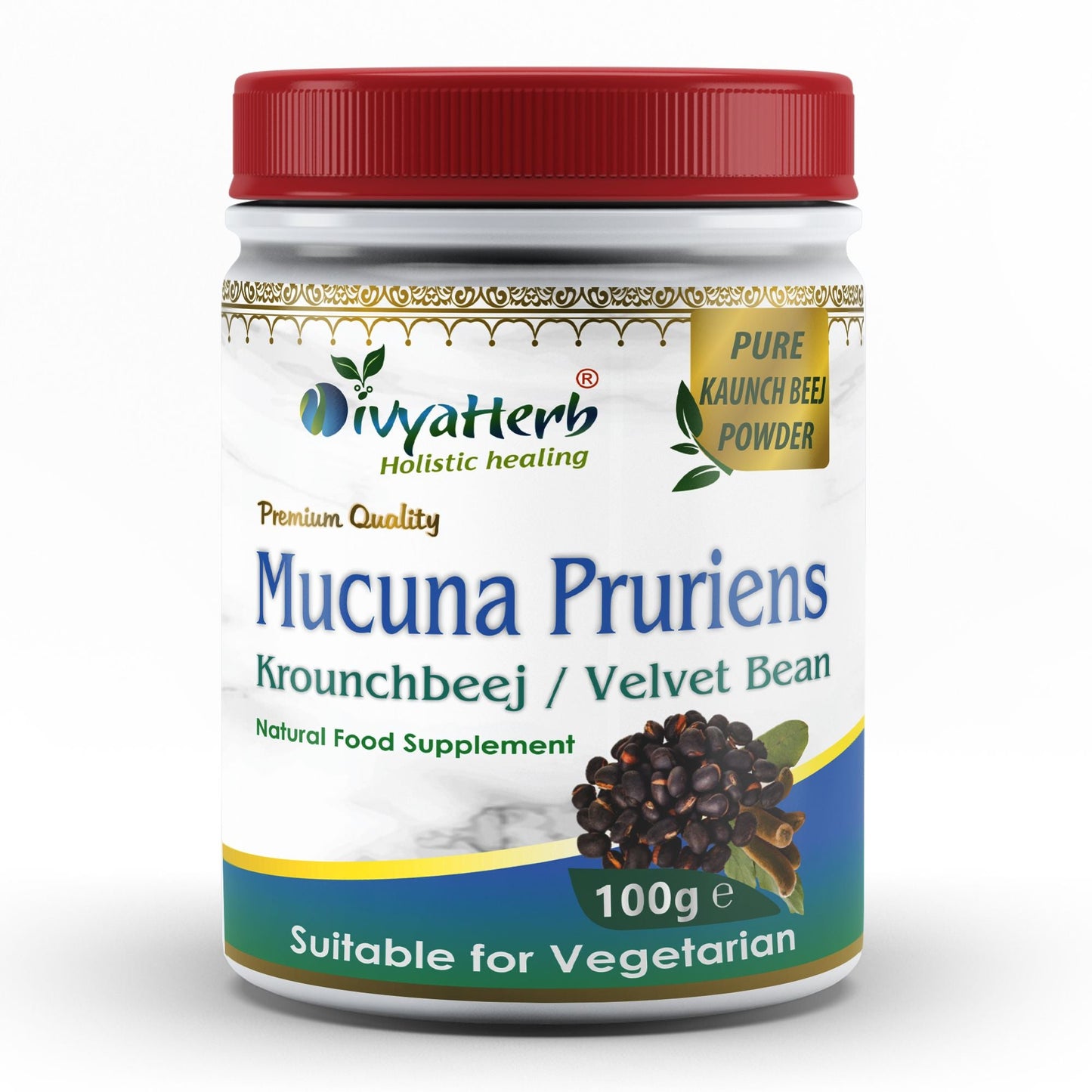 DivyaHerb Mucuna Pruriens Powder 100 gram - Daily Vitality Support