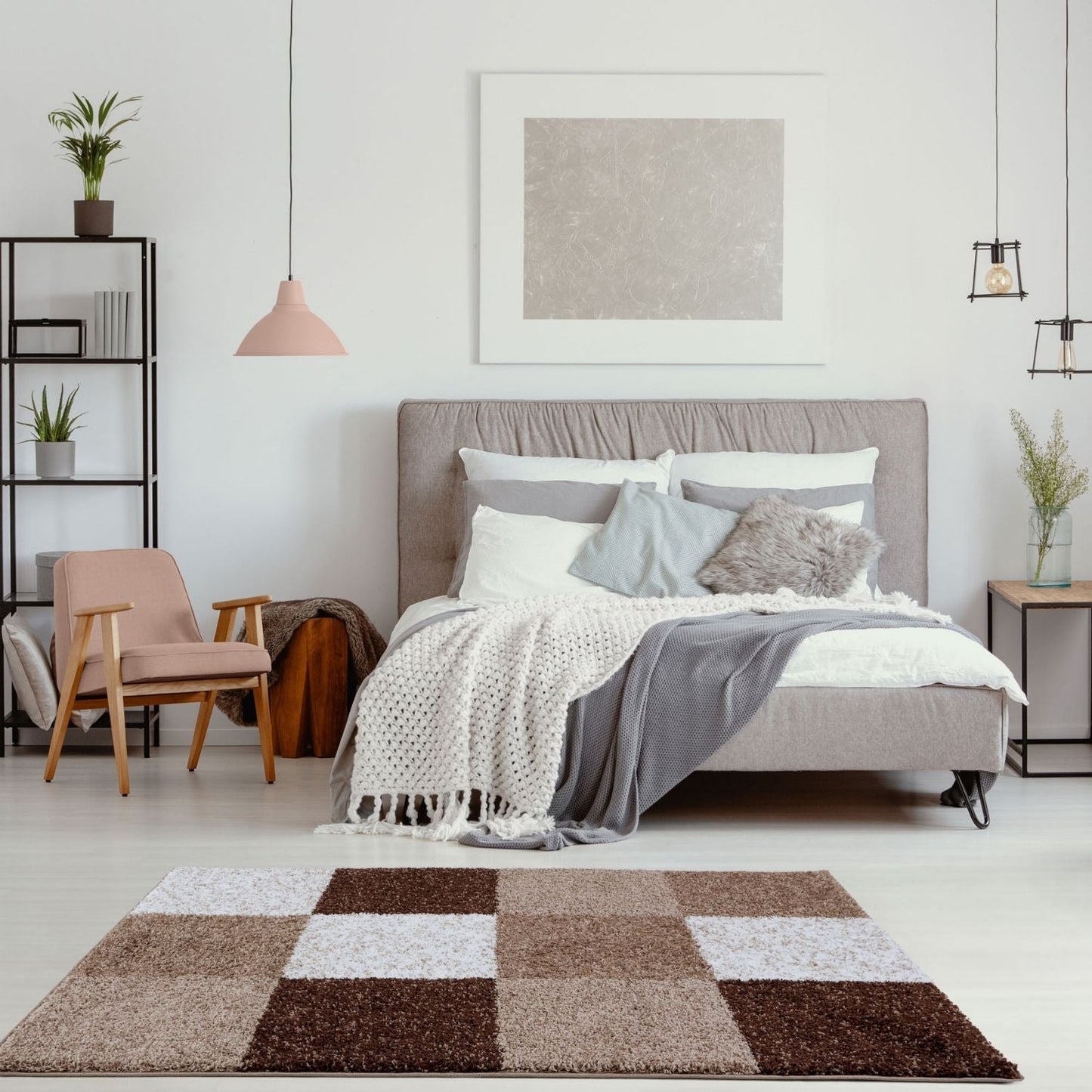 Myshaggy Geometric Brown Rug