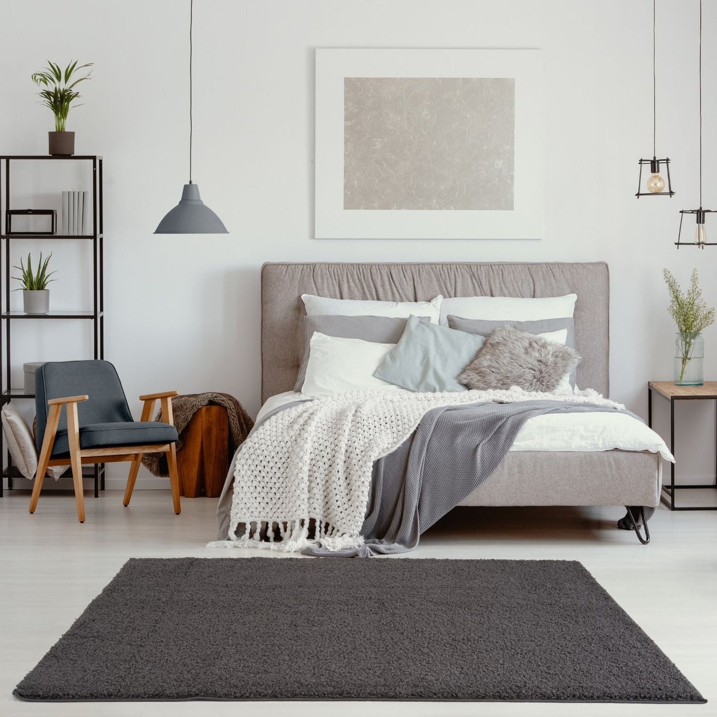 Myshaggy Solid Dark Grey Rug