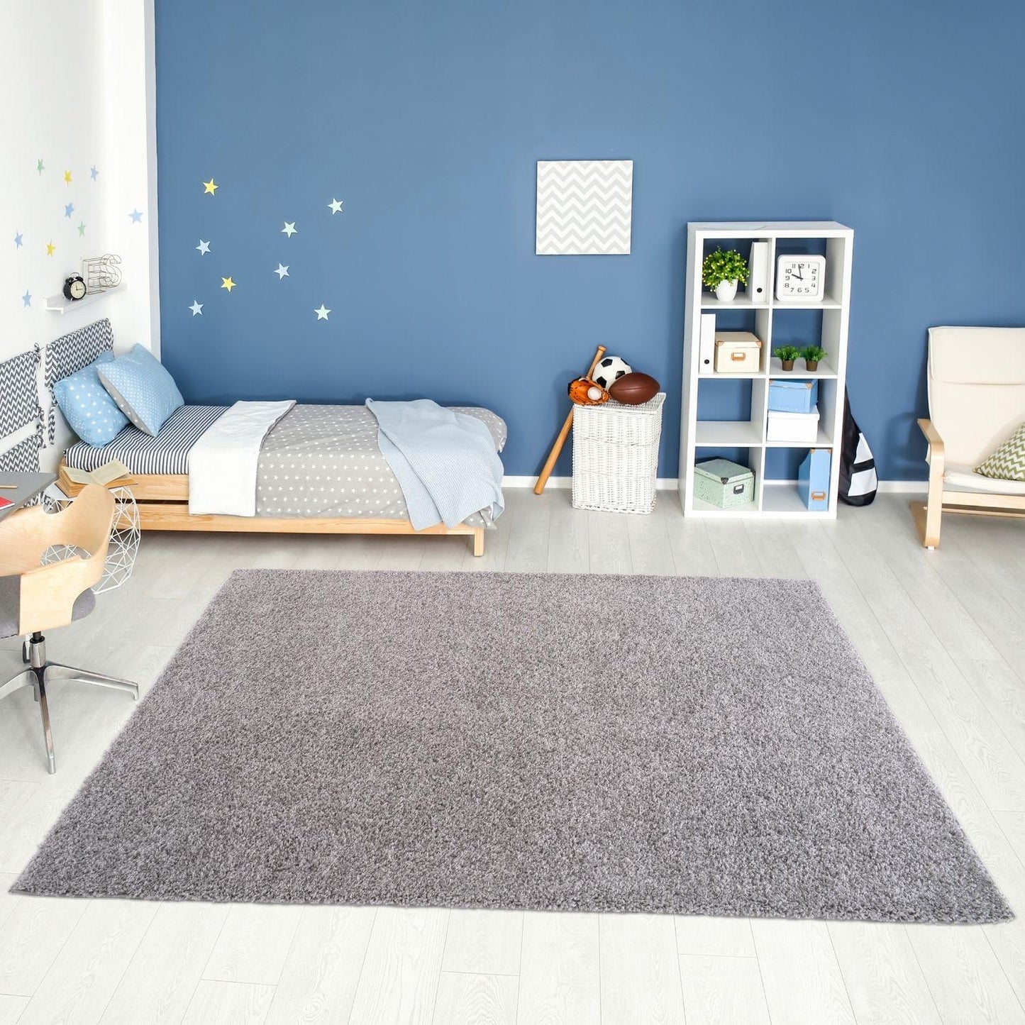 Myshaggy Solid Grey Rug