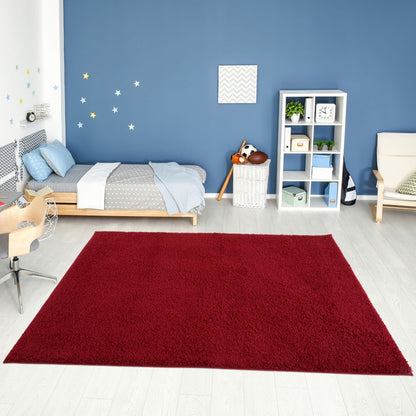 Myshaggy Solid Red Rug