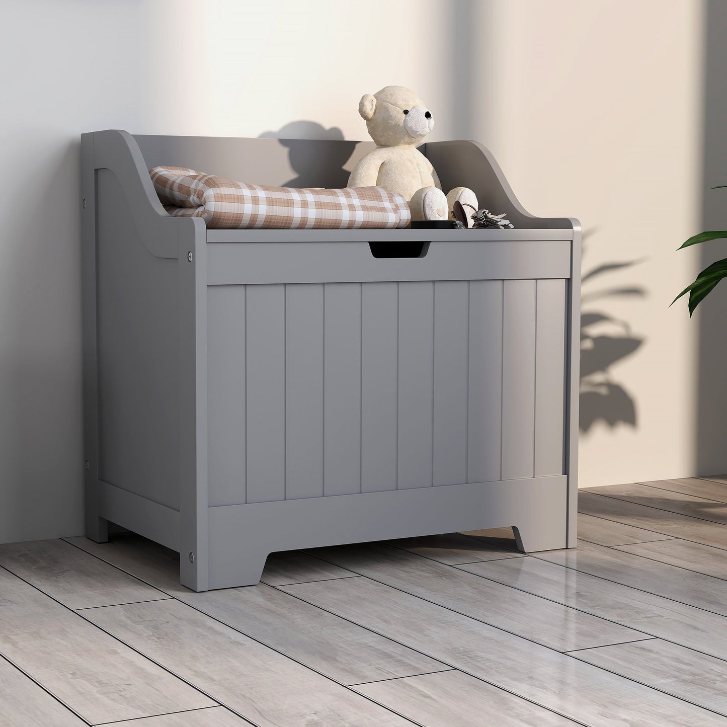 HOMCOM 61L Home Storage Chest - Grey
