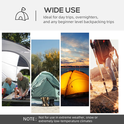 Outsunny Dome Tent for 6-8 Person, Camping Tent with 4 Zipped Mesh Doors, Removable Oxford Cloth, Lamp Hook, Portable Carry Bag, White and Grey