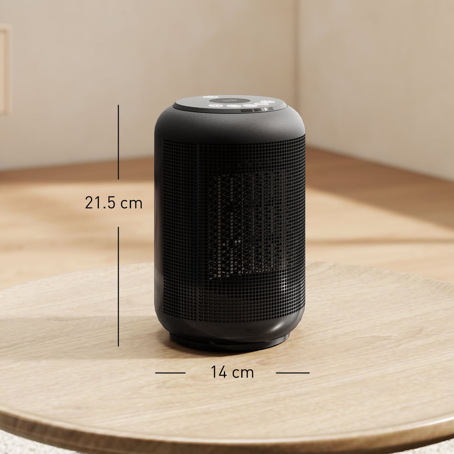 HOMCOM 1500W Ceramic Electric Heater with Fan, Timer, Oscillation - Black