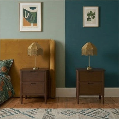 Norway Dark Walnut Wooden Bedside Table