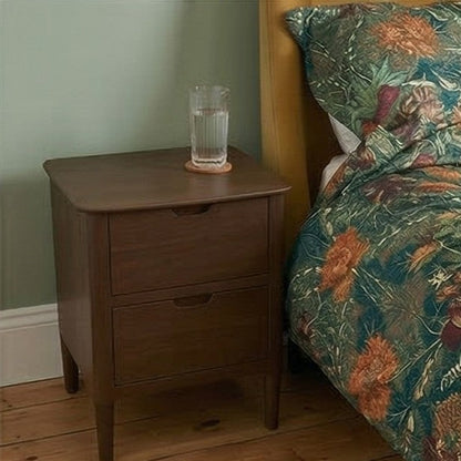 Norway Dark Walnut Wooden Bedside Table