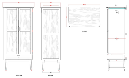 Norway Dark Walnut Wardrobe