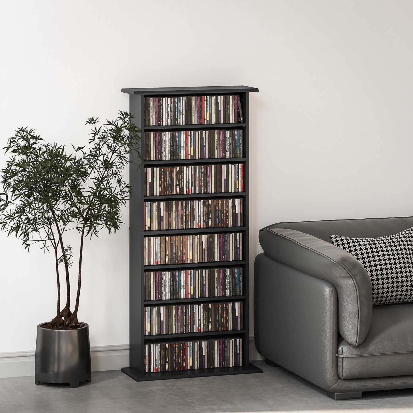 HOMCOM 360 CD/185 DVD/185 Blu-ray Storage Unit - Black