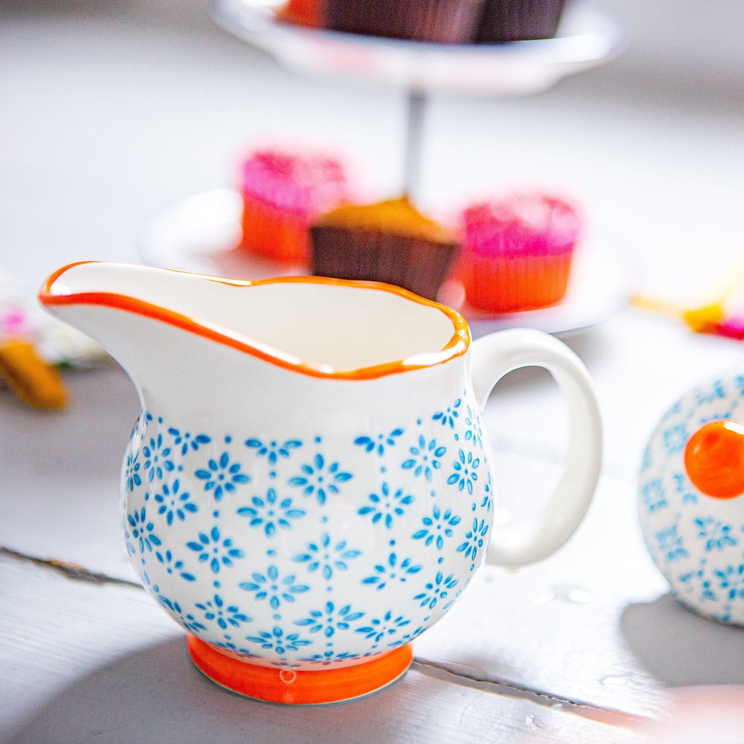 300ml Hand Printed Stoneware Jug