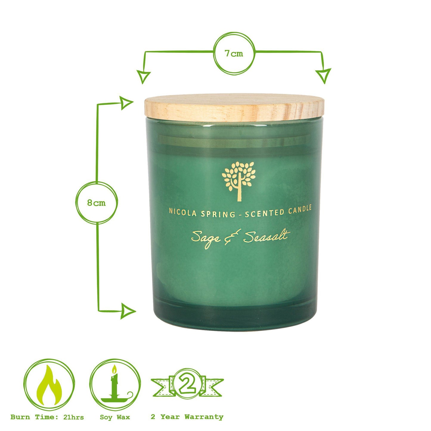 130g Sage & Seasalt Soy Wax Scented Candle