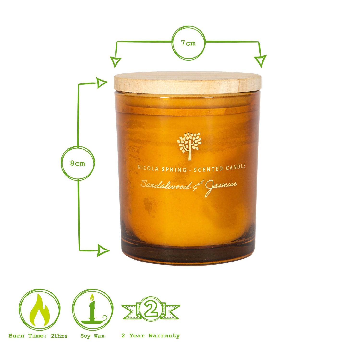 130g Sandalwood & Jasmine Soy Wax Scented Candle