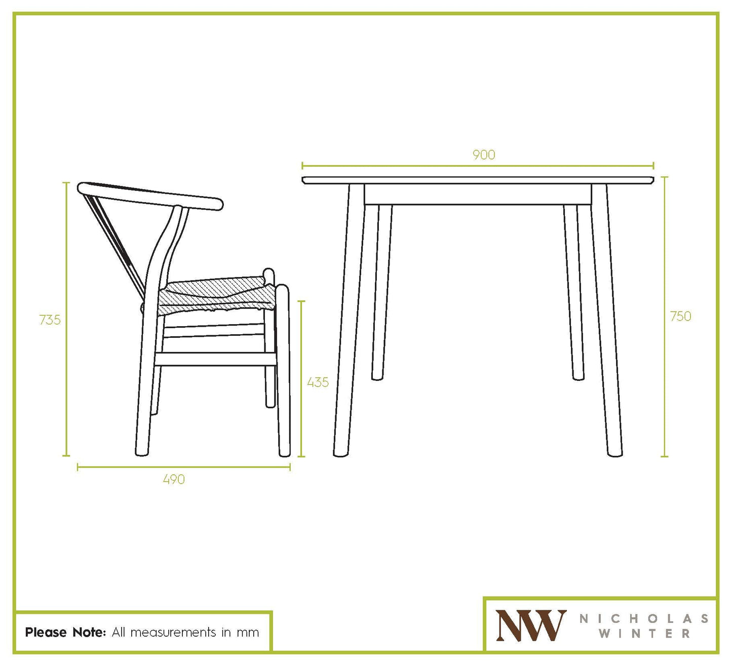 5pc 90cm Square Beige Wooden Table & Black Wishbone Chair Dining Set
