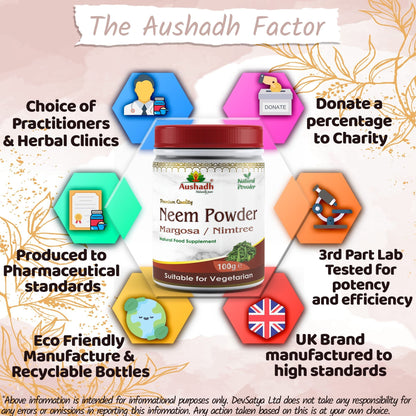 Aushadh Neem Powder 100 gram - Healthy-Looking Skin Support