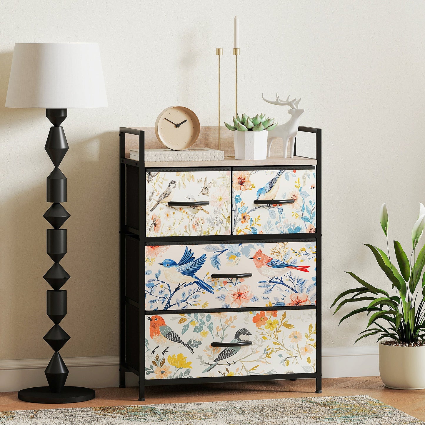 HOMCOM 4-Drawer Chest of Drawers - White