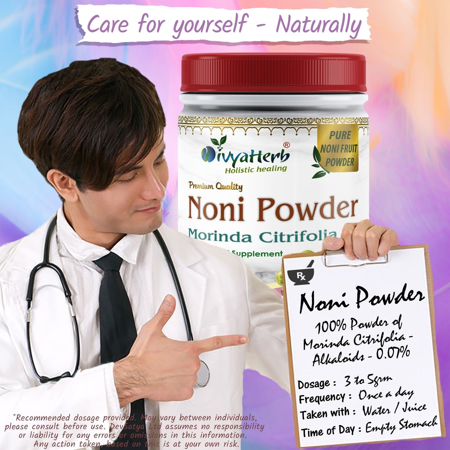 DivyaHerb Noni Powder 100 gram - Daily Wellness Support