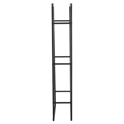 HOMCOM Metal Firewood Log Holder Tall Firewood Rack Indoor Outdoor Fireplace Wood Storage Shelf with Side Rails, Rust-Resistant, Black, 40W x 25D x 150H cm