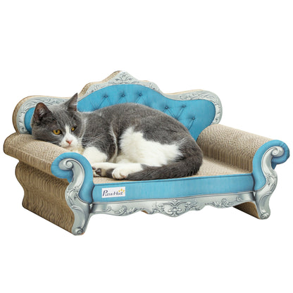 PawHut 2 in 1 Cat Scratcher with Catnip for Indoor Cats, 30.5 x 55 x 31.5cm, Light Blue