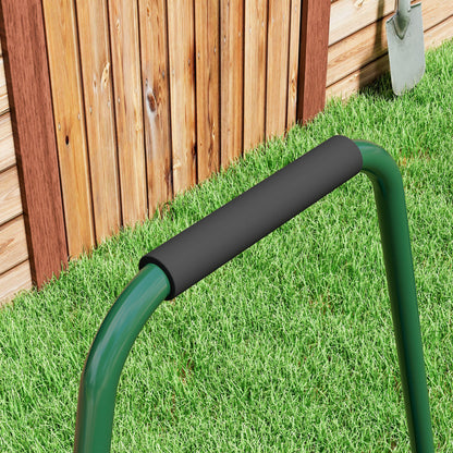 Outsunny 63 L Heavy Duty Water Or Sand Filled \'ce\'a630cm Garden Steel Lawn Roller Drum - Dark Green