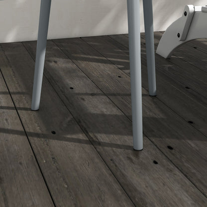 Outsunny Round Garden Coffee Table, Outdoor Side Table with Rounded Steel Edge, Ø40 x 50H cm, Grey