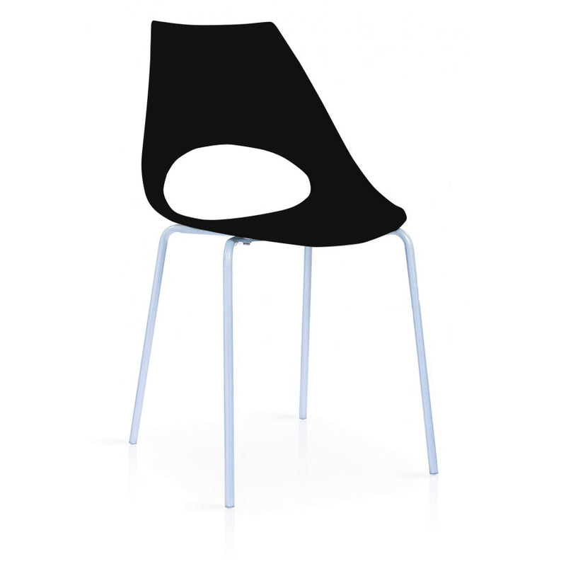 Orchard Plastic (PP) Chairs with Metal Legs Chrome - Black