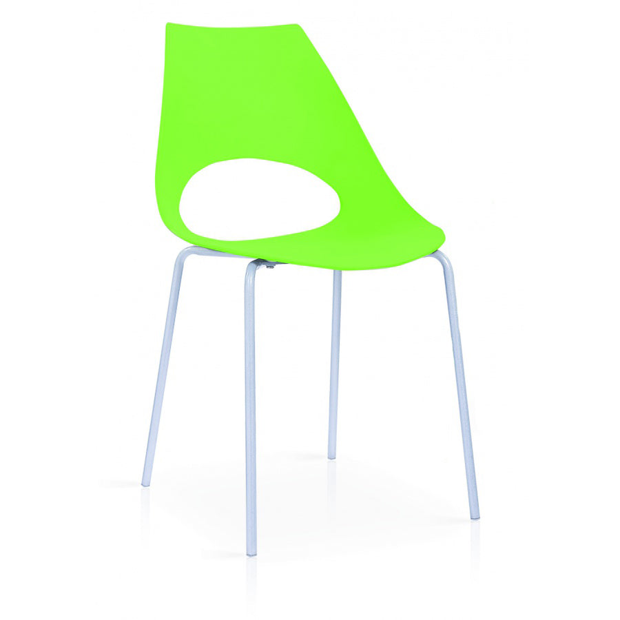 Orchard Plastic (PP) Chairs with Metal Legs Chrome - Green