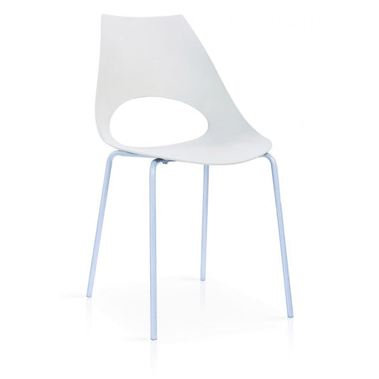 Orchard Plastic (PP) Chairs with Metal Legs Chrome - White