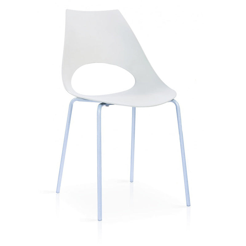 Orchard Plastic (PP) Chairs with Metal Legs Chrome - White