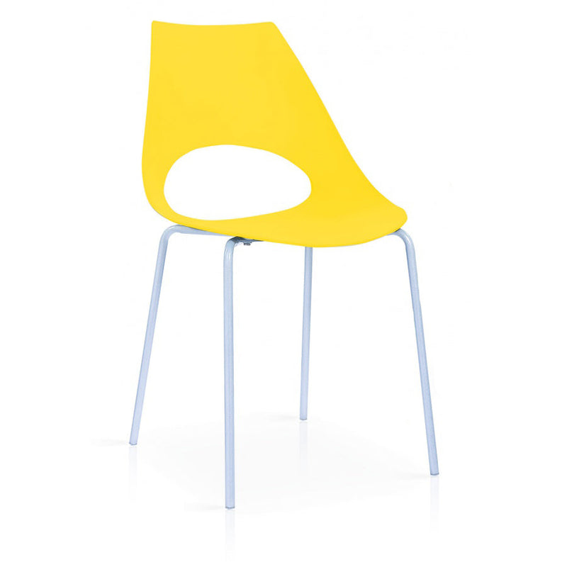 Orchard Plastic (PP) Chairs with Metal Legs Chrome - Yellow