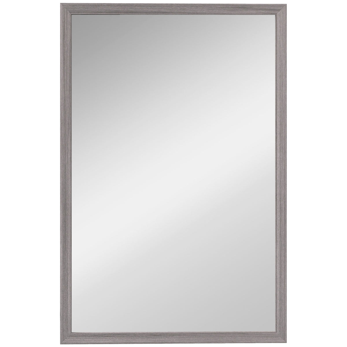 HOMCOM Wall Bathroom Mirror, 40 x 60 cm Wall-Mounted Mirror for Living Room, Bedroom, Hallway, Grey