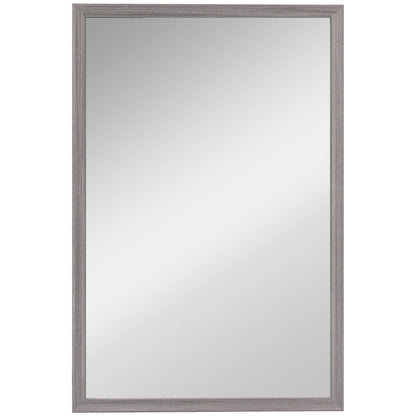 HOMCOM Wall Bathroom Mirror, 40 x 60 cm Wall-Mounted Mirror for Living Room, Bedroom, Hallway, Grey