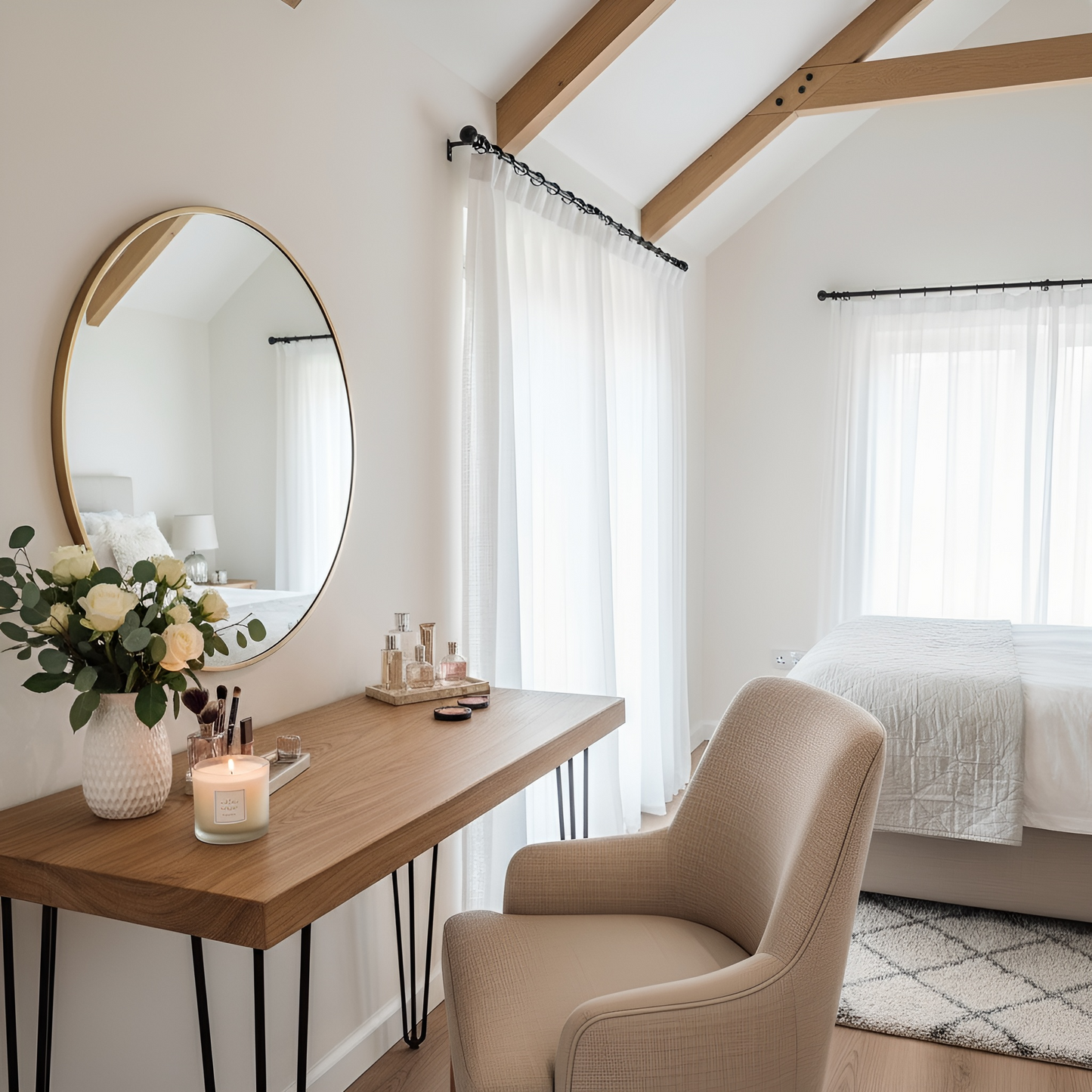 LARIA Oak Makeup / Dressing Table