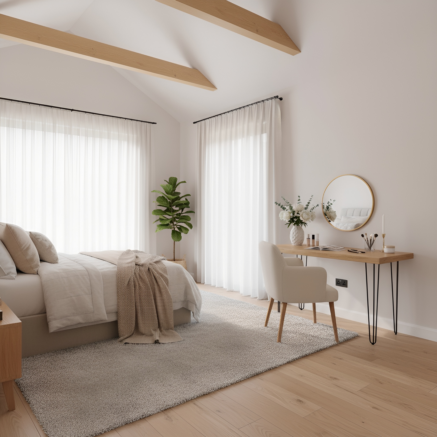 LARIA Oak Makeup / Dressing Table