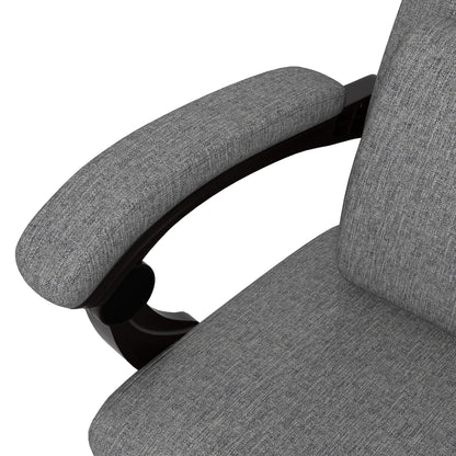 Vinsetto Linen-Look Office Chair, with 160\'c2\'b0 Reclining Back and Footrest - Grey