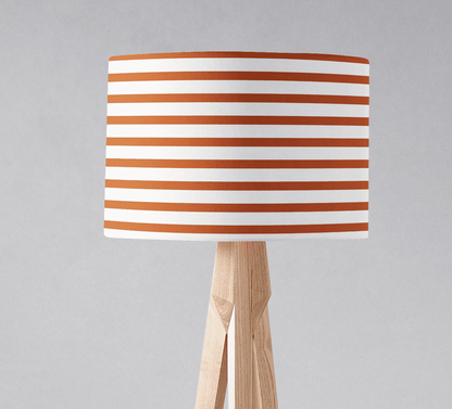 Orange and White Geometric Striped Lampshade, Ceiling or Table Lamp Shade