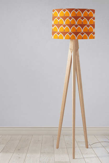 Orange and Yellow Geometric Arches Design Lampshade, Ceiling or Table Lamp Shade