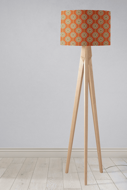 Orange Retro Circles Design Lampshade, Ceiling or Table Lamp Shade